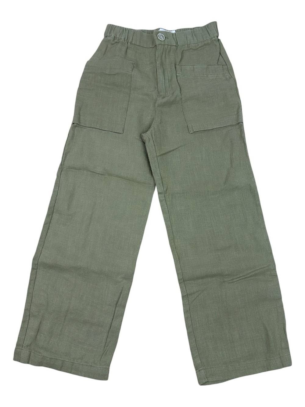 Zara Kids Olive Green Wide-Leg Casual Pants